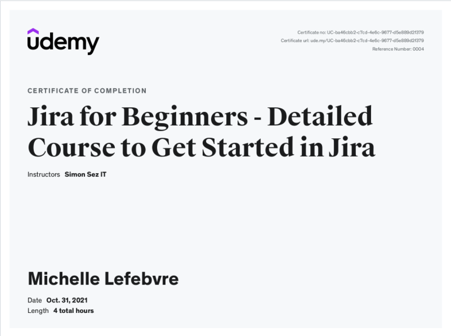 Jira Certificate